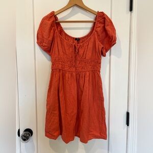 Madewell Poplin Sophia Tie-Front Mini Dress